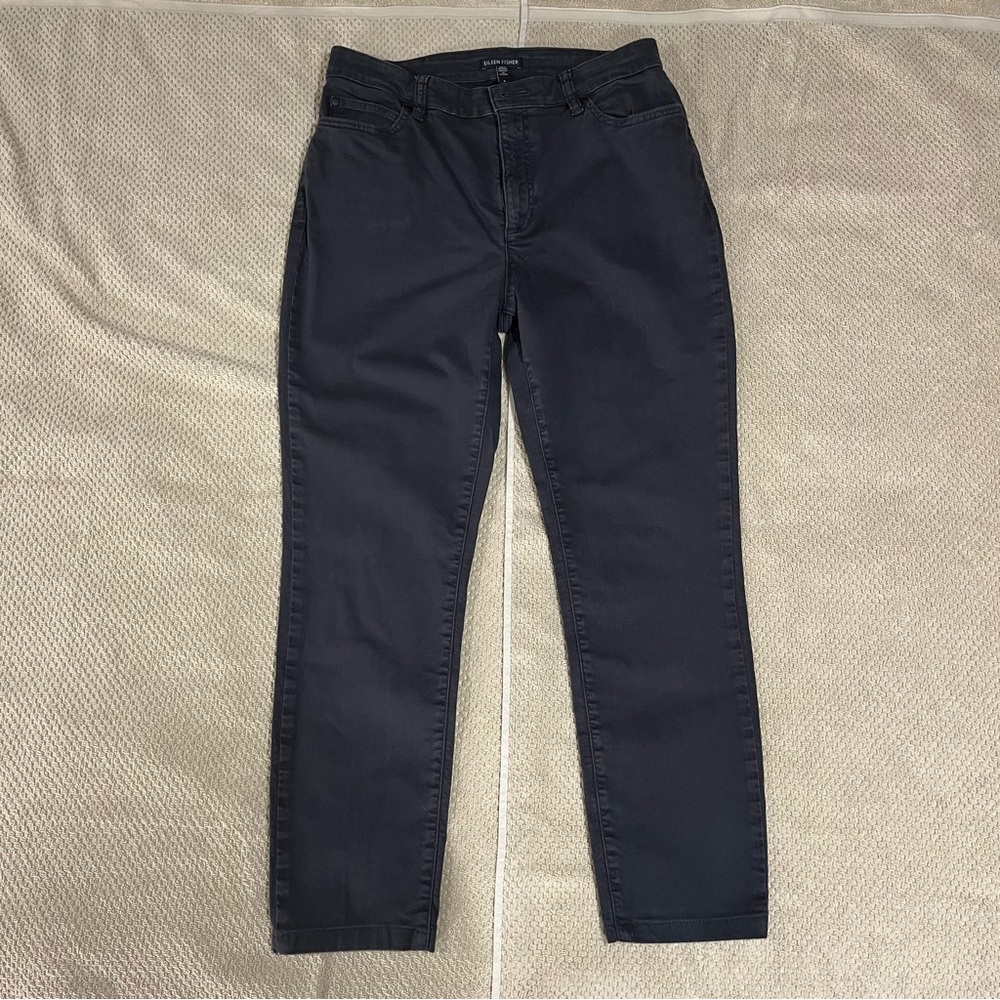 Eileen Fisher Women's Size 8 Black Organic Cotton Skinny Denim Jeans